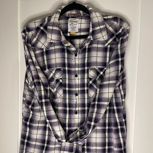 44mm Legendary Plaid Button Down Long Sleeve Men's' Shirt - L